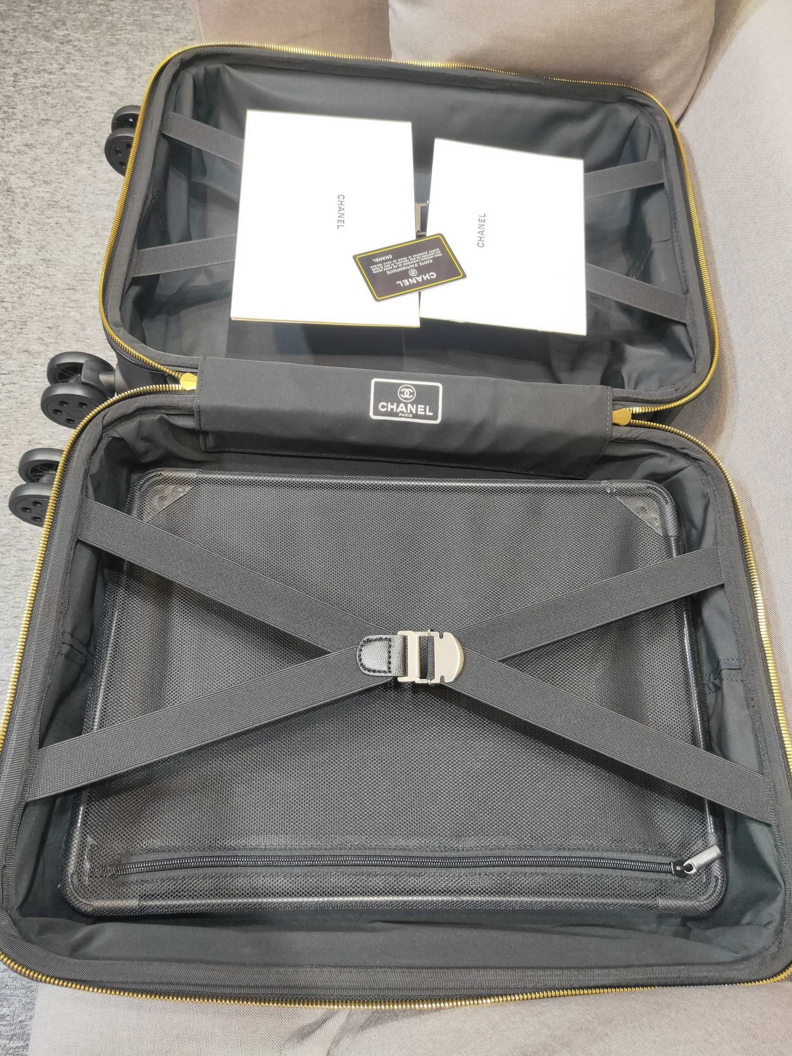 Chanel black quilted wheeled suitcase 100% original thumbnail