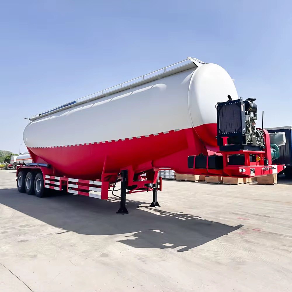 ZW Group Durable 3 Axle Steel Dry Bulk Cement Tanker Semi Trailer 6OT Capacity with External Air Compressor thumbnail