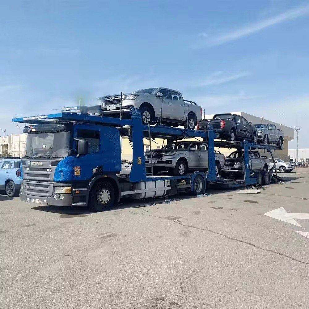 ZW Group Steel Vehicle Transport Car Carrier Semi Trailer 15m 2/3 Axles 60T Max Payload Hydraulic Lifting