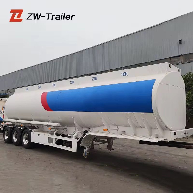 Carbon  Steel 3 Axles 36000L 45000L 50000Liters Bulk Cement Powder Transport Tanker Fuel Tank Semi Trailer ZW Brand Mechanical thumbnail