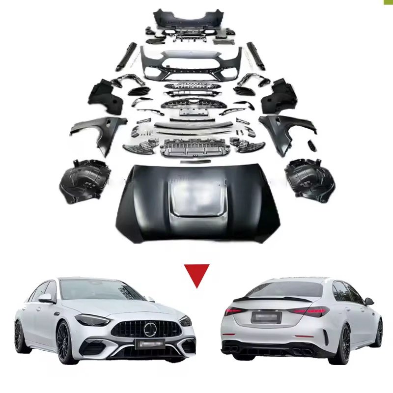 2021Year C Class W206 C200 C300 C350 Upgrade C63 Wide Bodykit 1:1 W206 C63 Wide Car Bumpers Auto Body Systems Hood Fender thumbnail