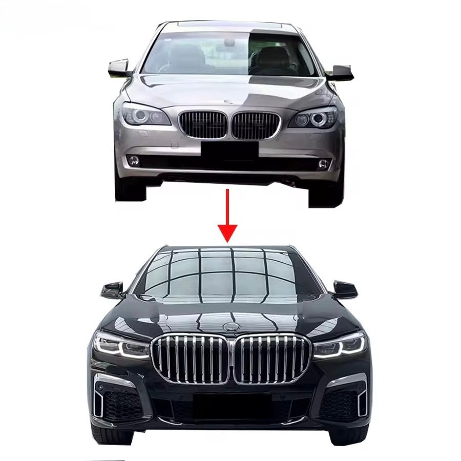7 SERIES F02 to G12 LCI MP STYLE BODY KIT 2009-2015 FRONT BUMPER HEAD LIGHT SIDE SKIRT FACELIFT 7S F02 to G12 CAR BUMPERS