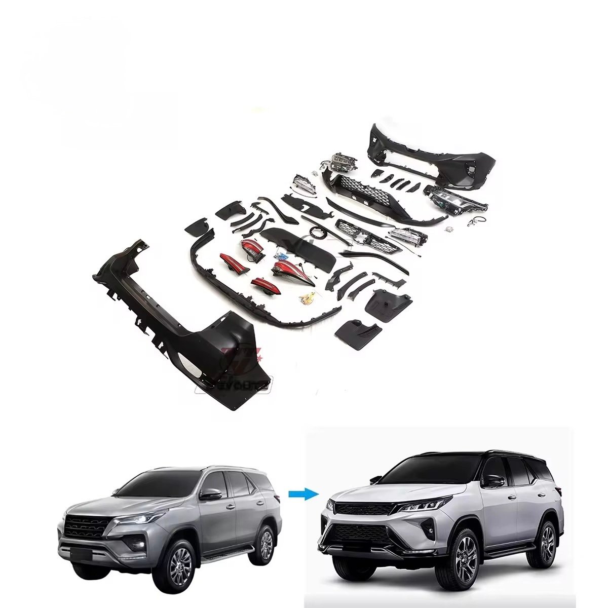 Fortuner 16-21 to R Legender 22-25 Car Body Kit Upgrade New Plastic Front & Rear Bumper thumbnail