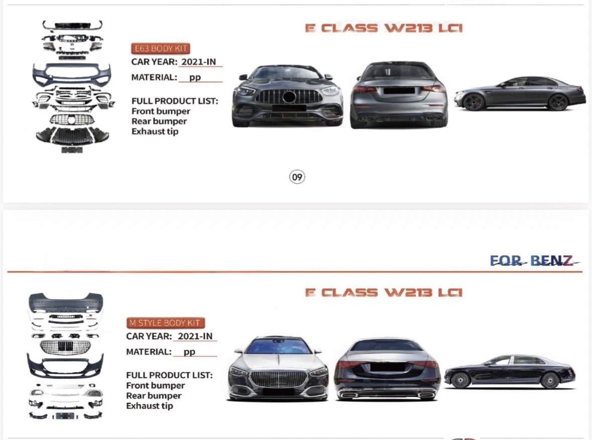 BENZ E CLASS W213 LCI BODY KITS UPGRADE