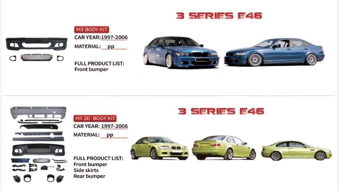 BMW 3 SERIES E46 BODY KITS UPGRADE